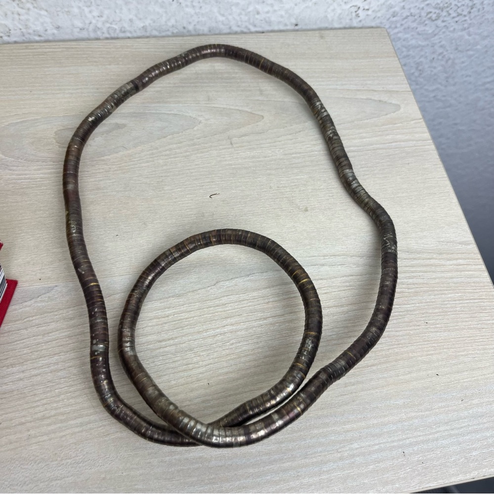 Bendable Coil Necklace Snake Brutalist Modern 70’s Silver Tone Reticulated